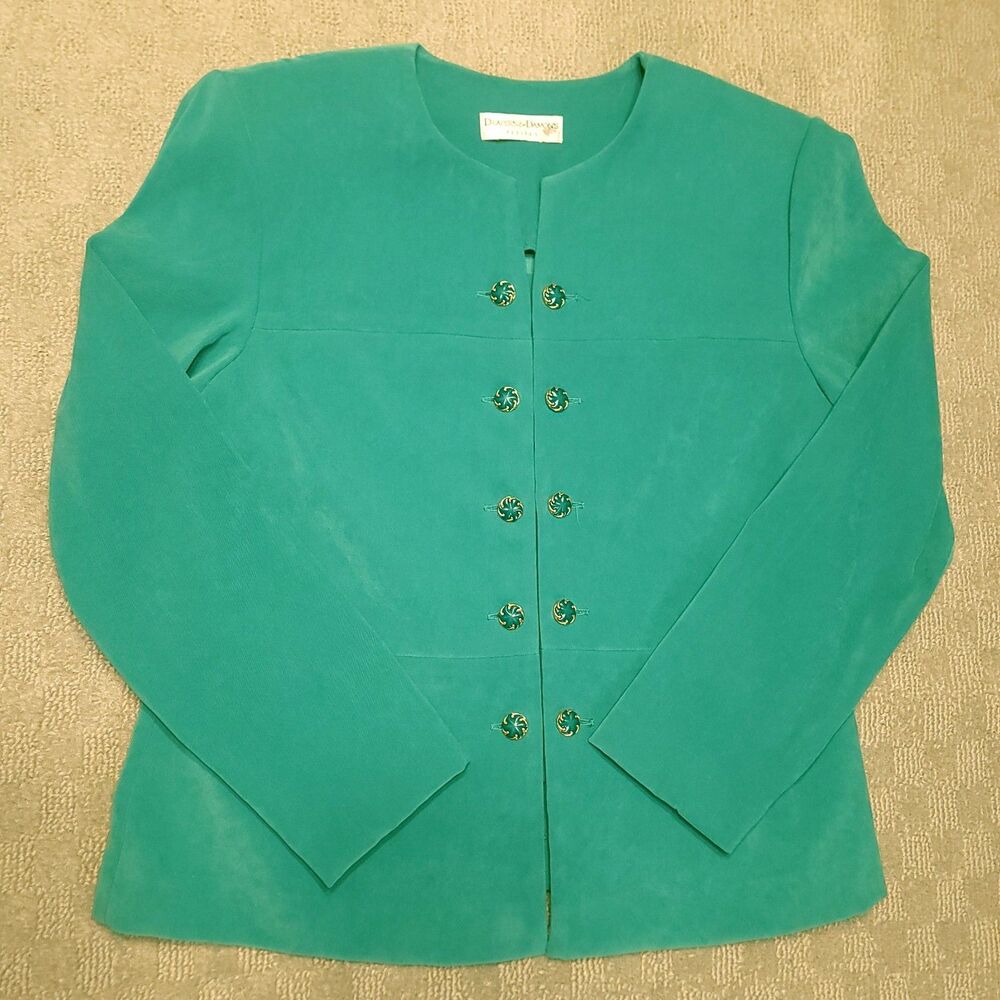 DRAPER’S & DAMON’S Petites Size 12  Skirt Suit 2 Piece Set Long Sleeve Jacket - Picture 2 of 15